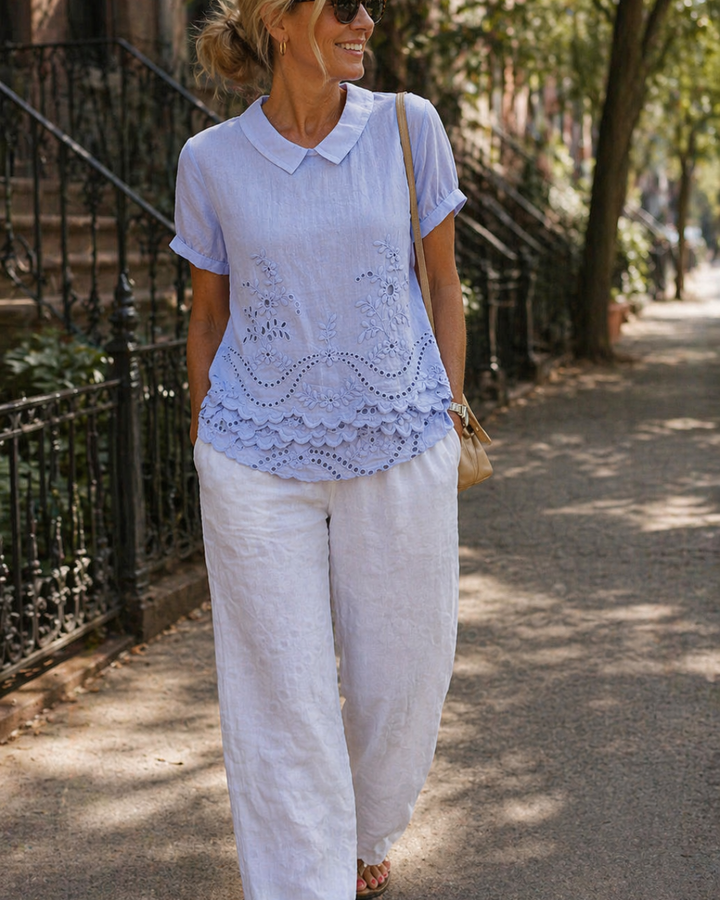 Lily | Floral Embroidered Shirt