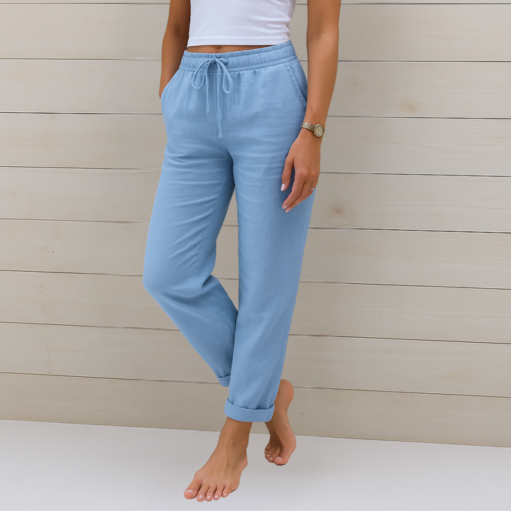 Maylora | Relax Linen Pants with Adjustable Waist