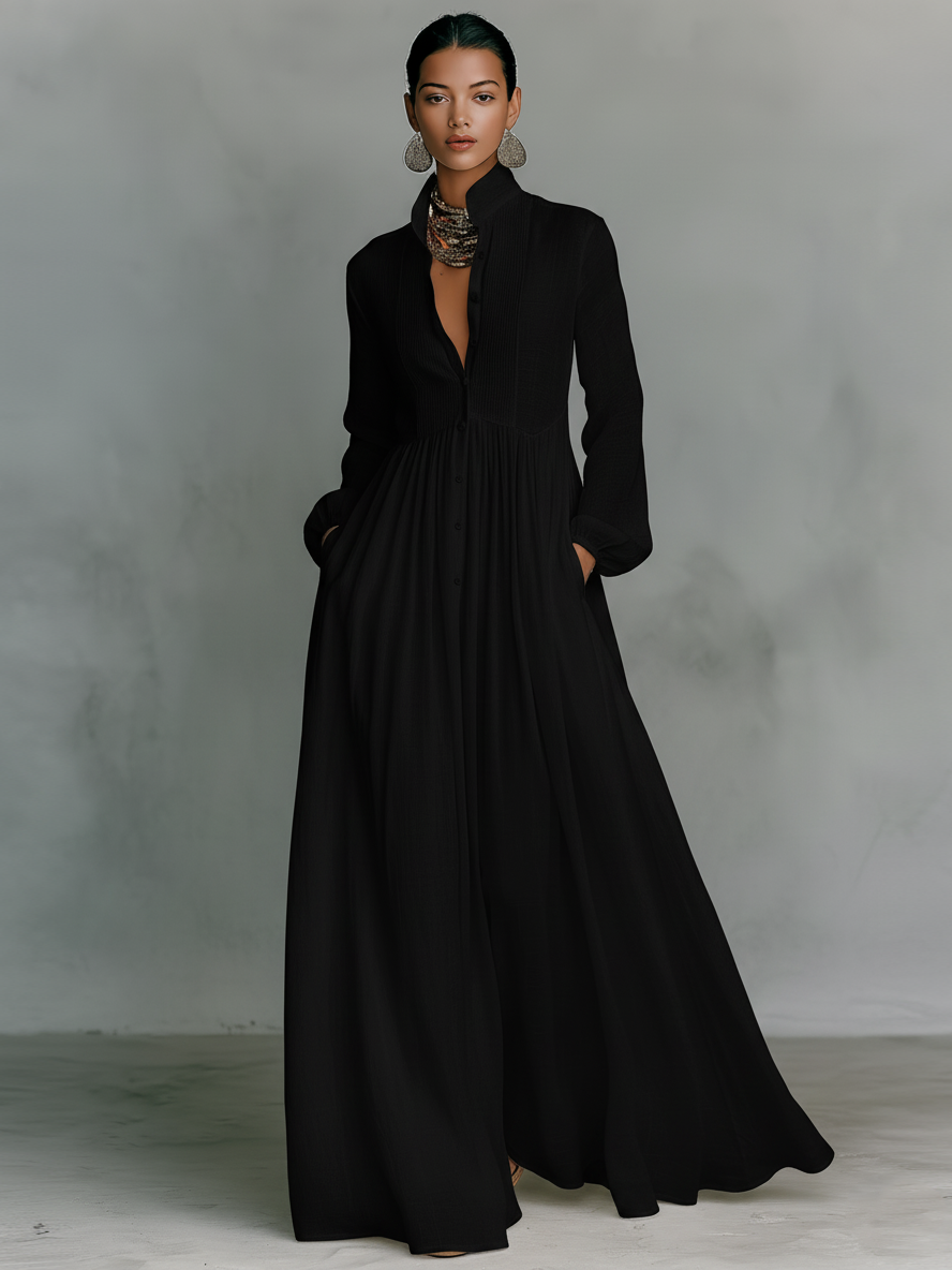 Long-sleeved Maxi Dress
