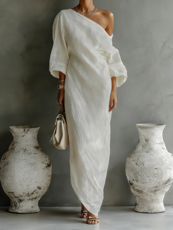 Ivory Linen Maxi Dress