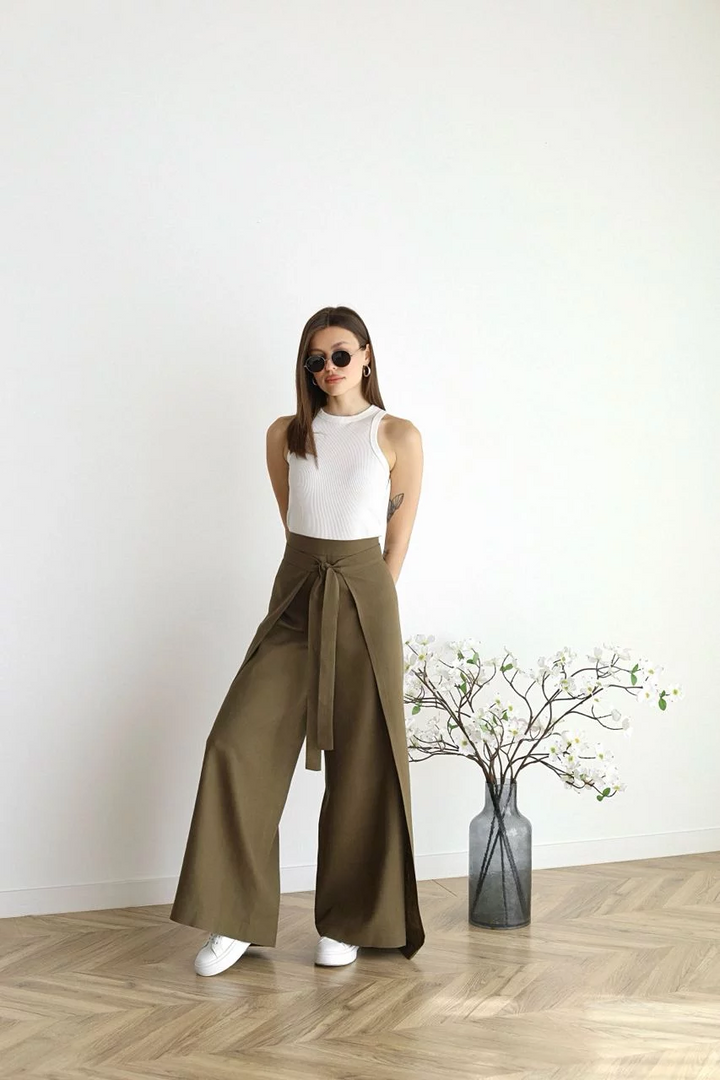 ARIANE – WIDE LEG LINEN PANTS FOR WOMEN