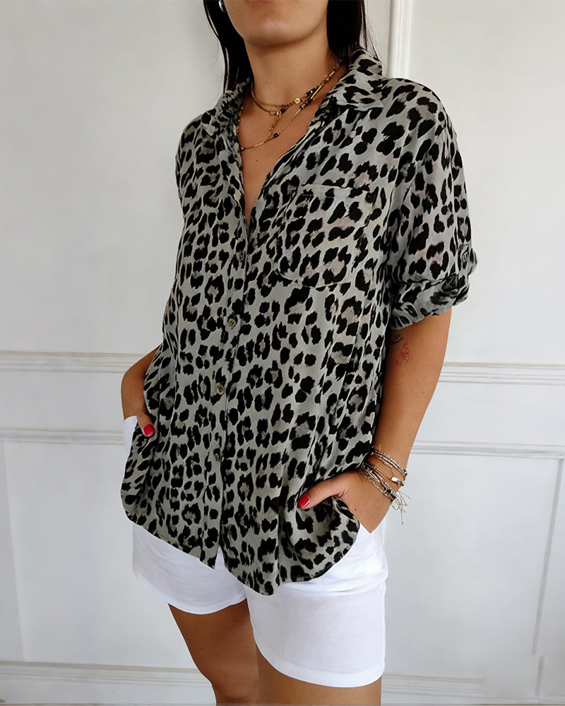 Fashion Blouses with Leopard Print