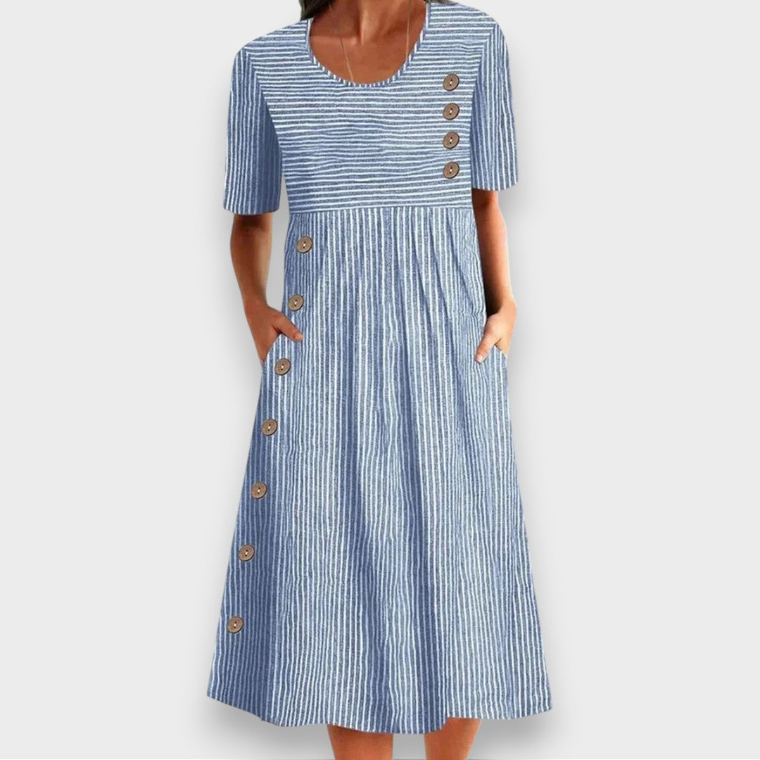 Brienne | Striped Midi Dress