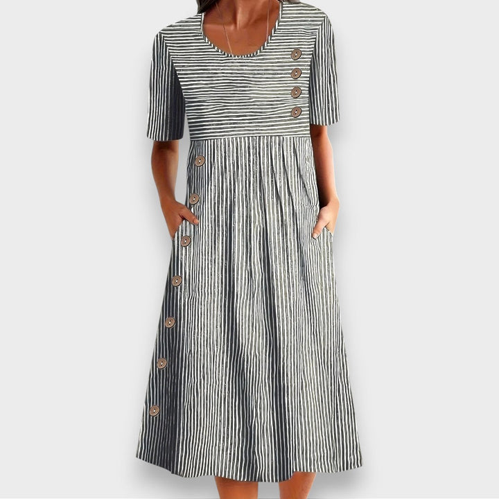 Brienne | Striped Midi Dress