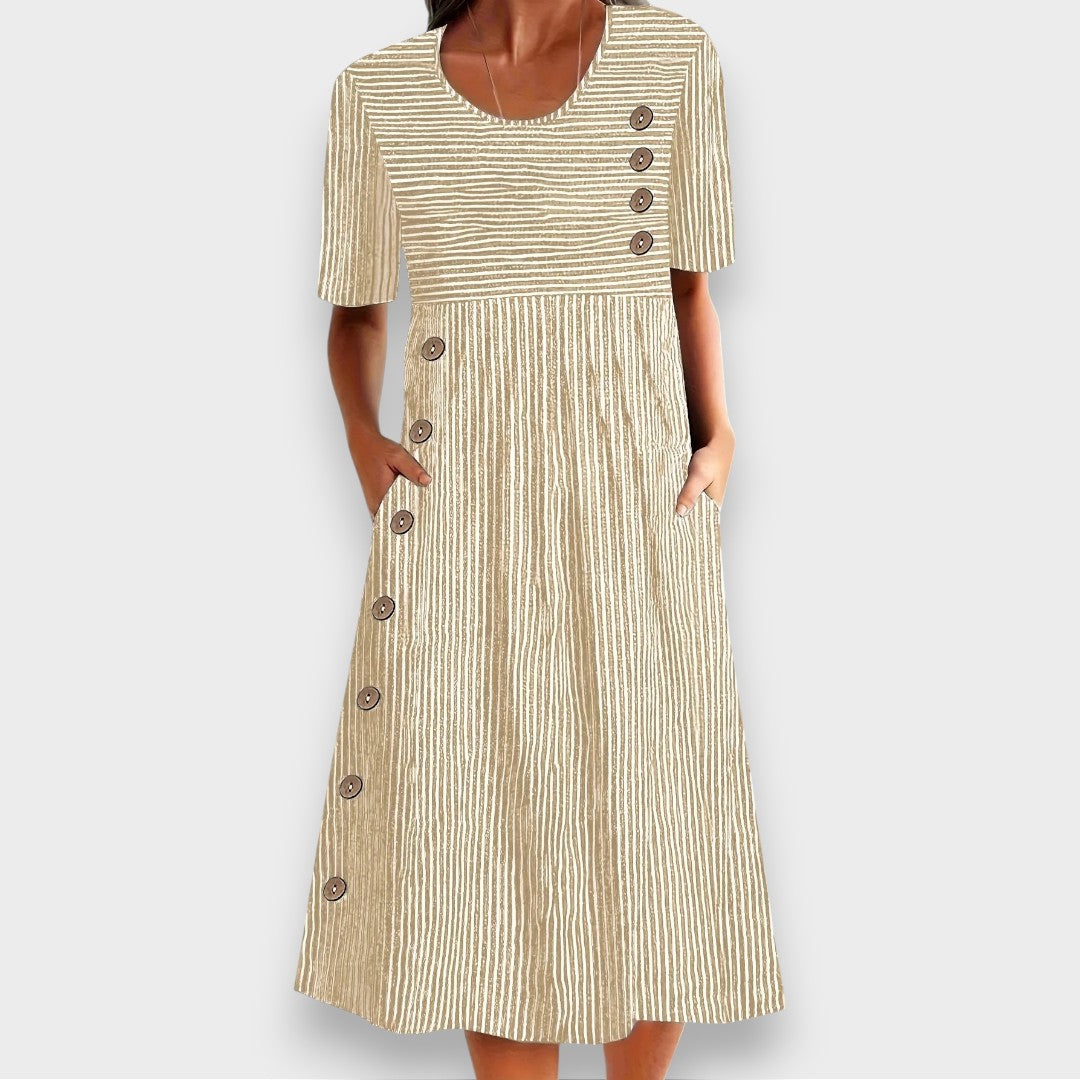Brienne | Striped Midi Dress