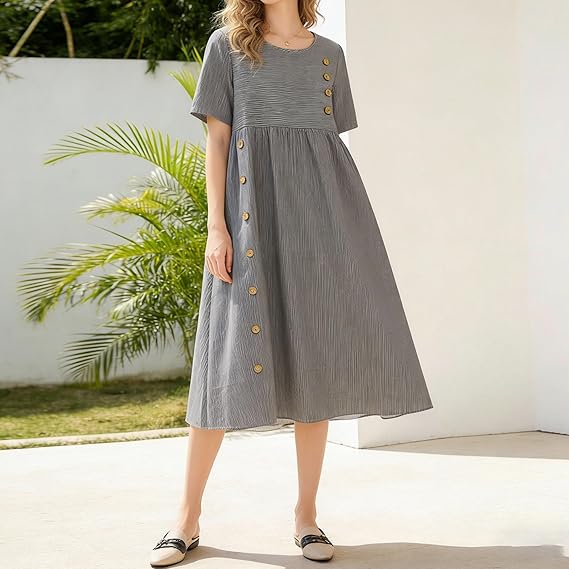 Brienne | Striped Midi Dress