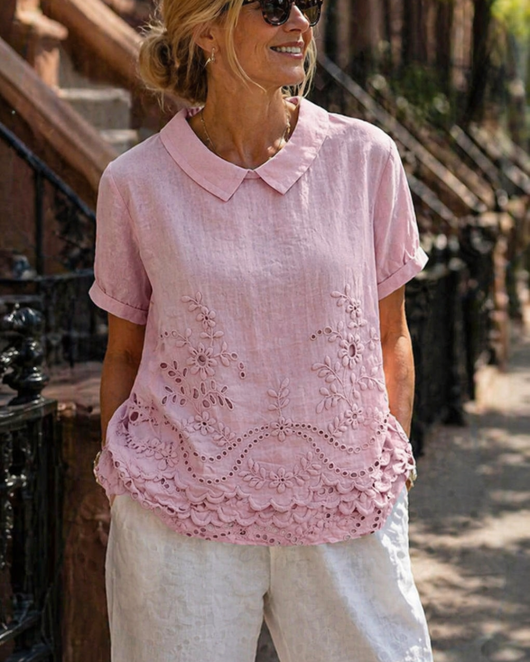 Lily | Floral Embroidered Shirt