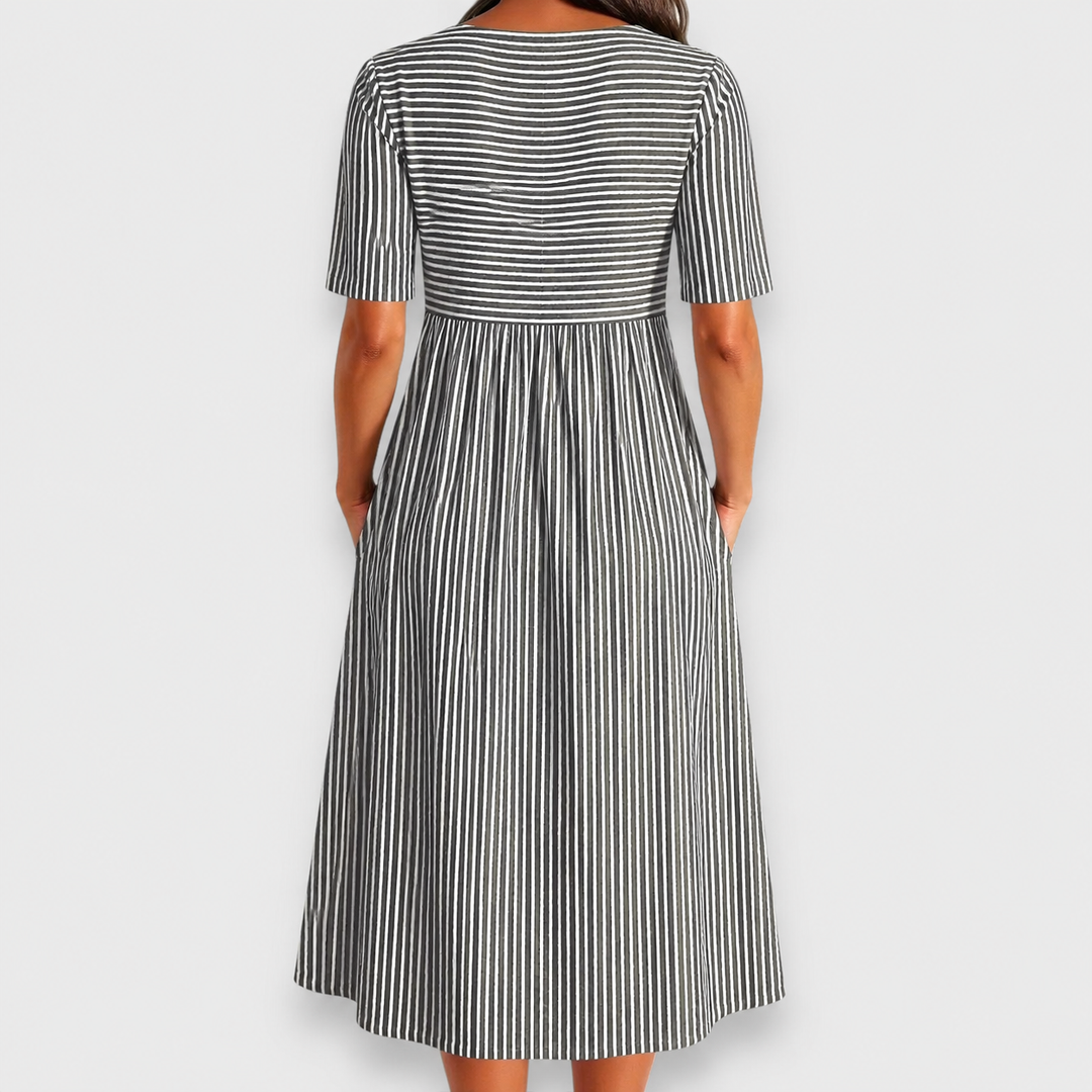 Brienne | Striped Midi Dress