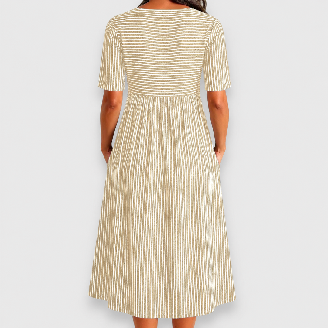Brienne | Striped Midi Dress