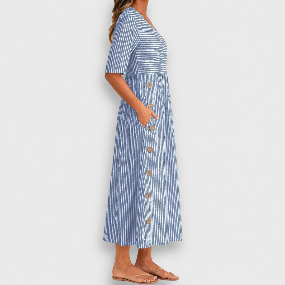 Brienne | Striped Midi Dress