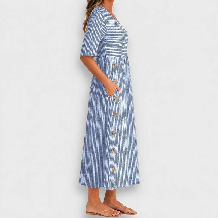 Brienne | Striped Midi Dress