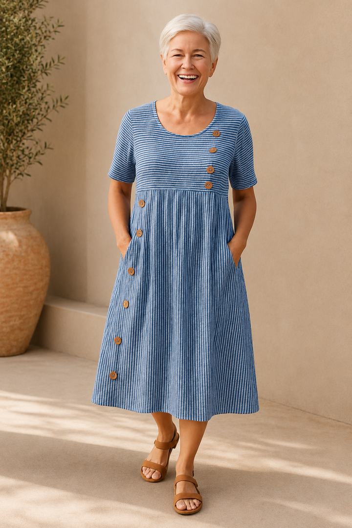 Brienne | Striped Midi Dress