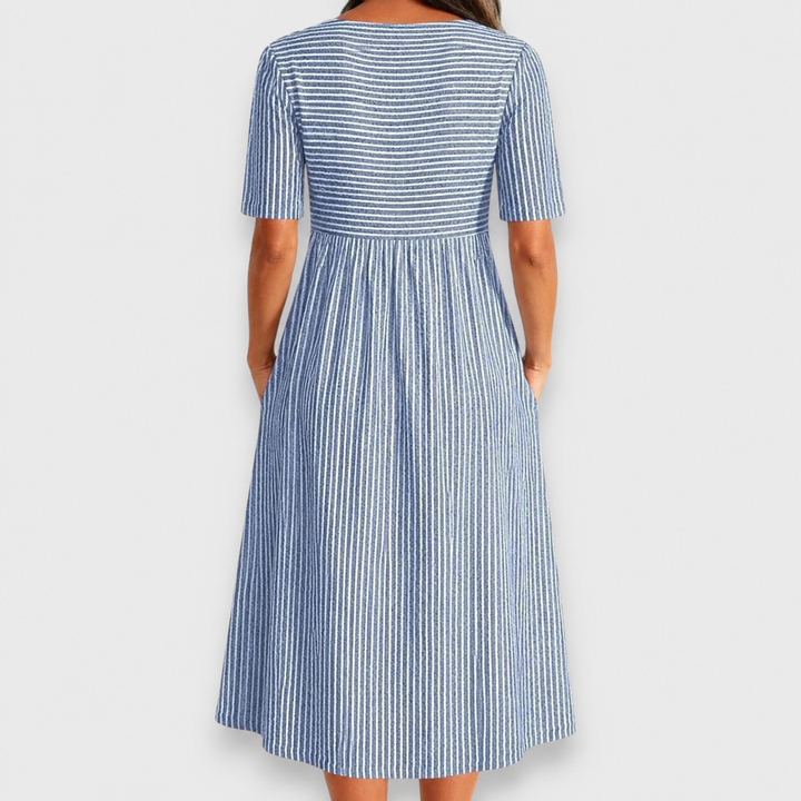 Brienne | Striped Midi Dress