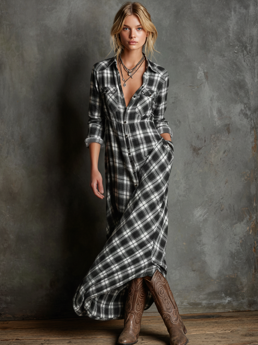 Plaid Maxi Dress