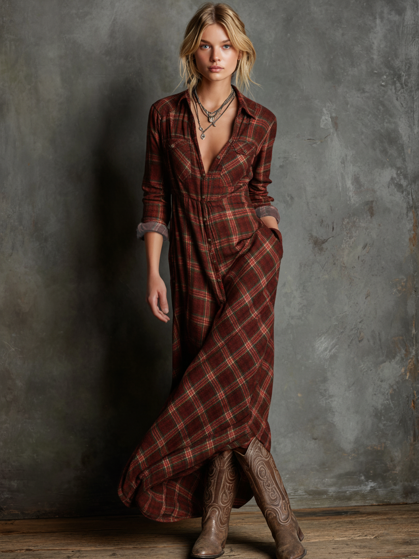 Plaid Maxi Dress