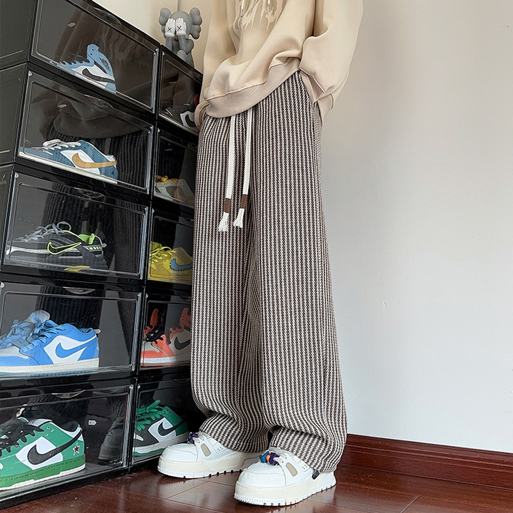XAVIERA – MODERN STRIPED FLEECE PANTS