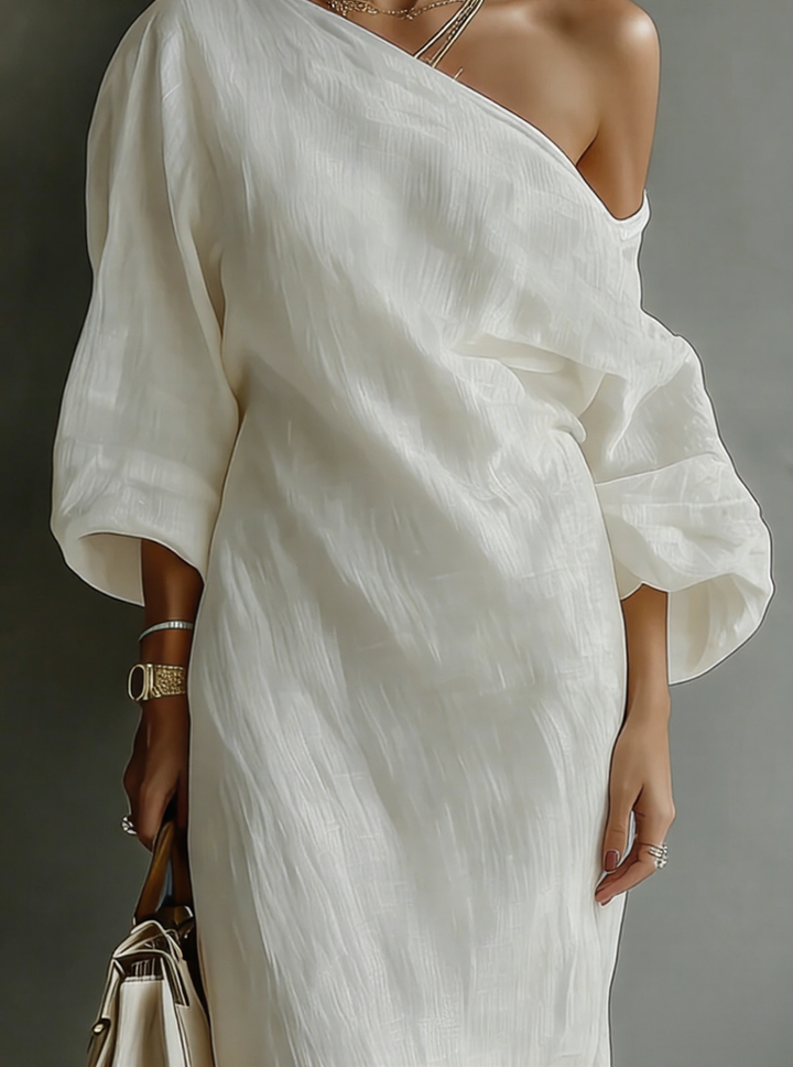Ivory Linen Maxi Dress