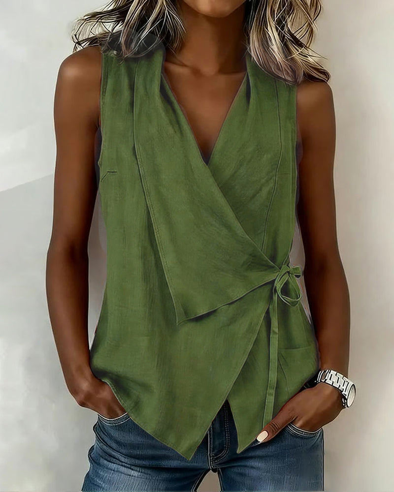 Wide Strap Cross Top with Bow