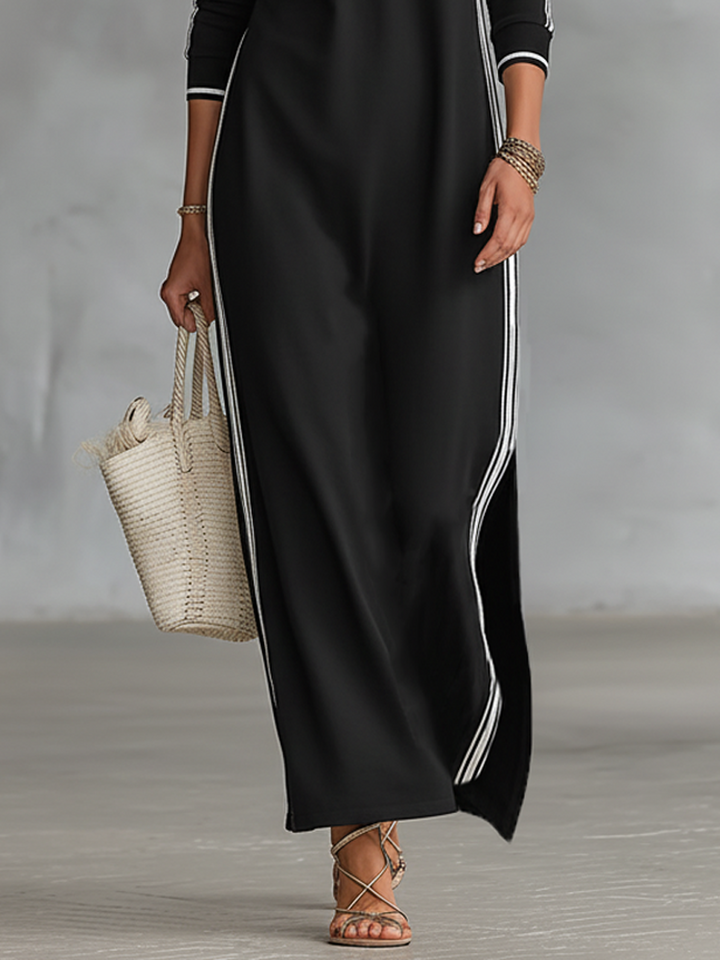 Button-down Sweatshirt Maxi Dress