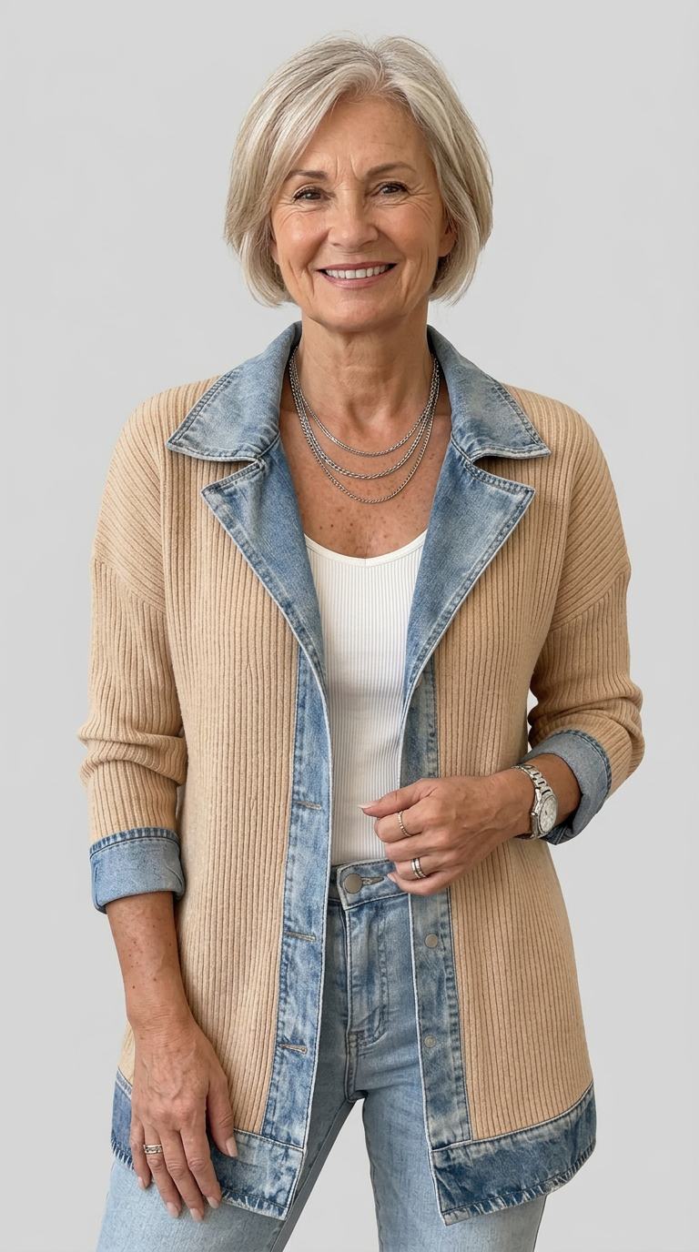 Margaret | Mixed Denim Jacket