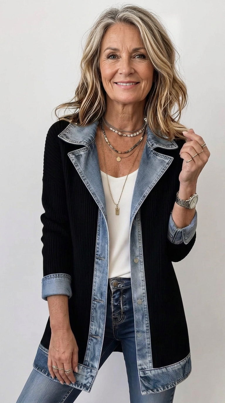 Margaret | Mixed Denim Jacket